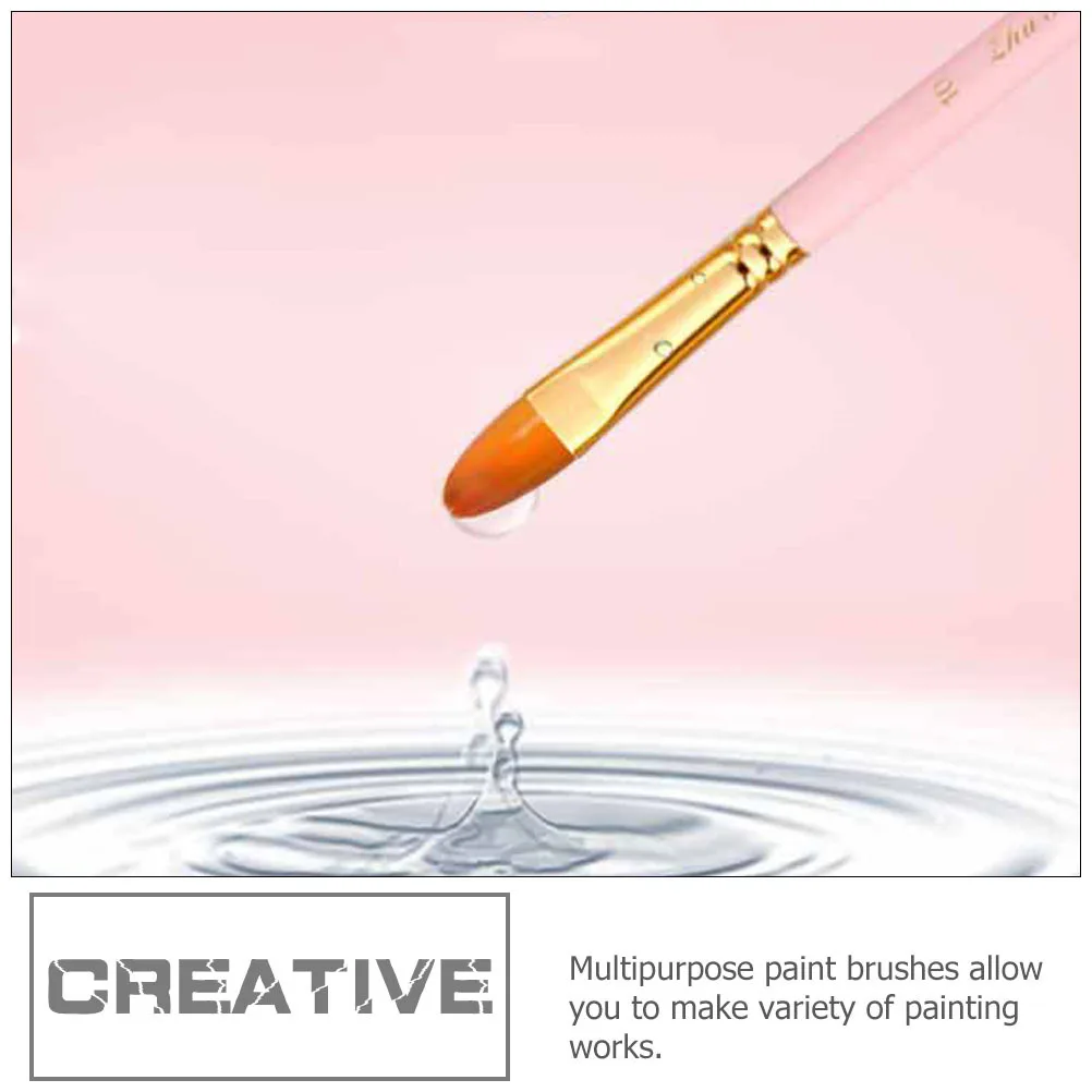 

10Pcs Durable Painting Brushes Nylon Wooden Handle Oil Watercolor Gouache Paint Brush Set for Painting Crafts Watercolor Brush