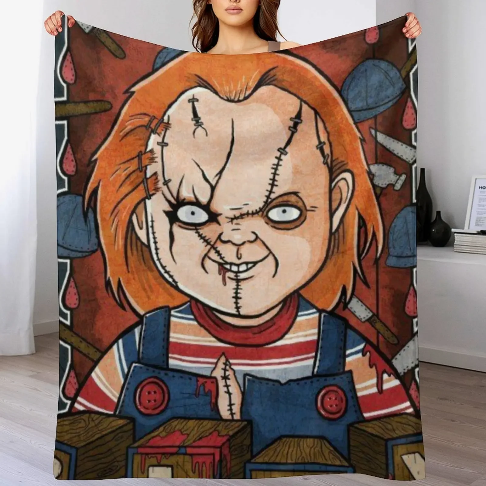 

Chucky Doll Throw Blanket Soft Warm Blanket Gift for Men Women Adults