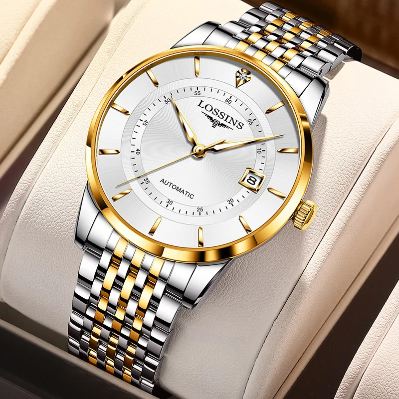 

Оригинальные часы Qinlang Мужские автоматические механические водонепроницаемые модные светящиеся ультратонкие повседневные высококачественные часы