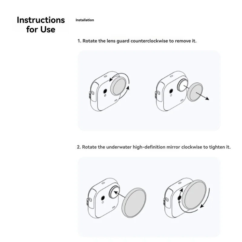 A73E-HD Mirror For Insta360 GO Ultra- Underwater Lens Protector HD Optical Mirror Protective Cover