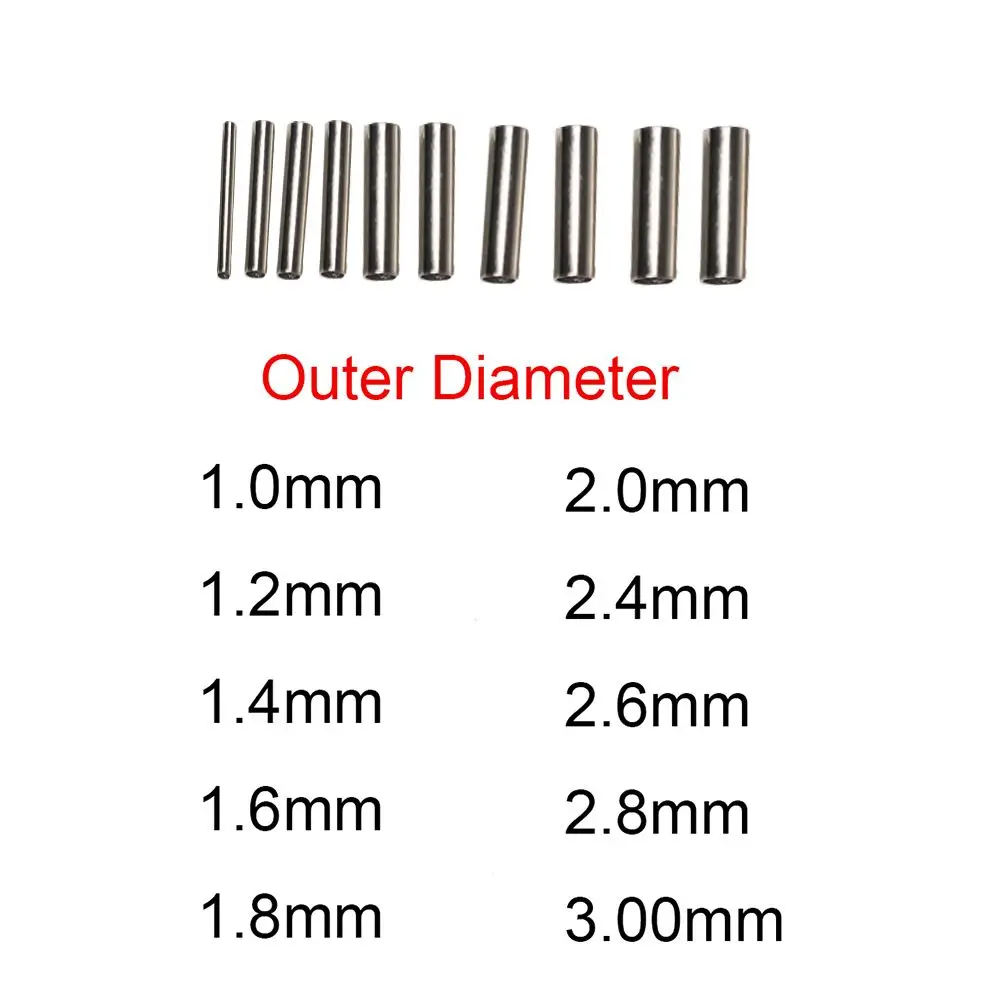 100 Buah/Lot Senar Pancing Tembaga Bulat Aluminium Kerut Lengan Tabung Tembaga 1.0Mm-2.8Mm Aksesori Memancing Laut Tabung Garis Portabel