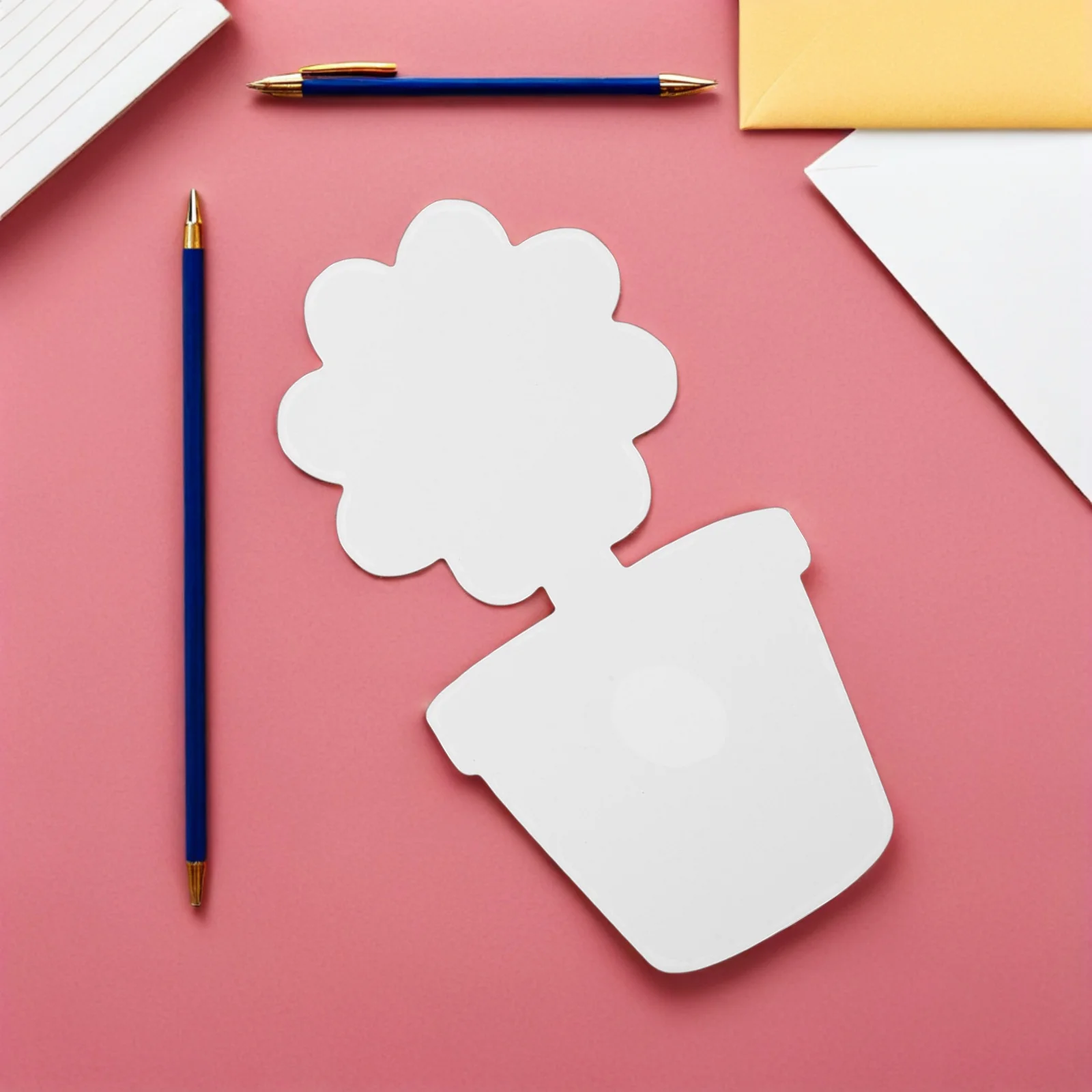 20 قطعة من الورق المقوى DIY على شكل أصيص زهور غير مطلي فارغ من ورق بونساي مستلزمات تلوين اللوحة للأطفال