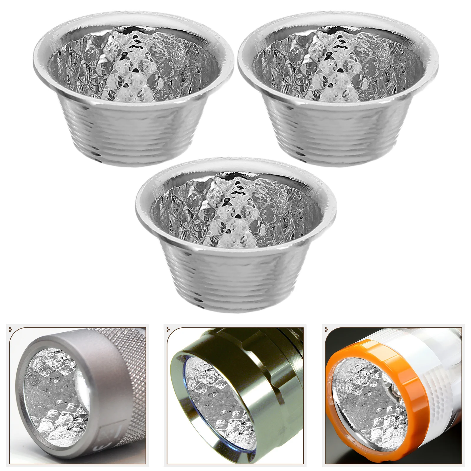 

3pcs Spotlight Lampshade Replacement Flashlight Reflector Cup For Enhanced Light Efficiency Anti-Glare Lighting Fixture Shade