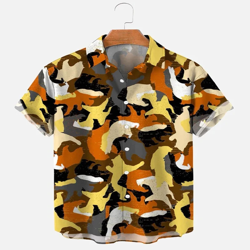 

Bear Camouflage Color Short Sleeve Shirt 3D All Over Printed Hawaiian Shirt for Men and Women Casual Shirt Unisex