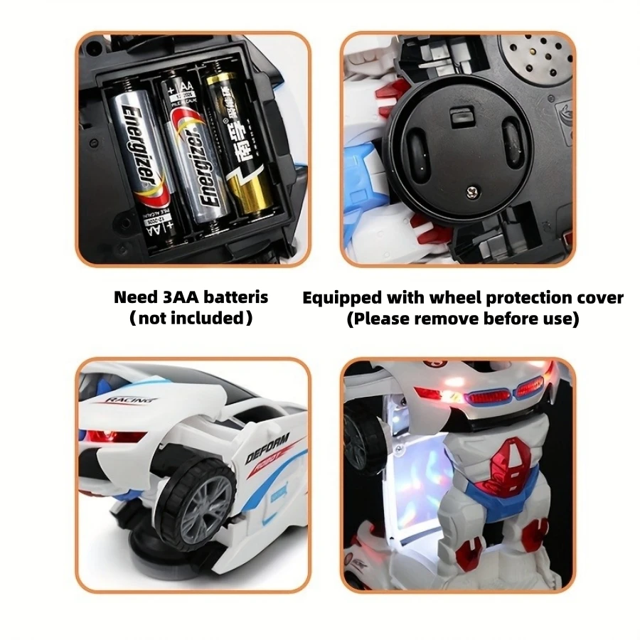 سيارة لعبة سيارة روبوت تشوه تلقائي، سيكون سيارة روبوت، عالمية أوتوماتيكية تجنب العوائق مع الأضواء والموسيقى #3