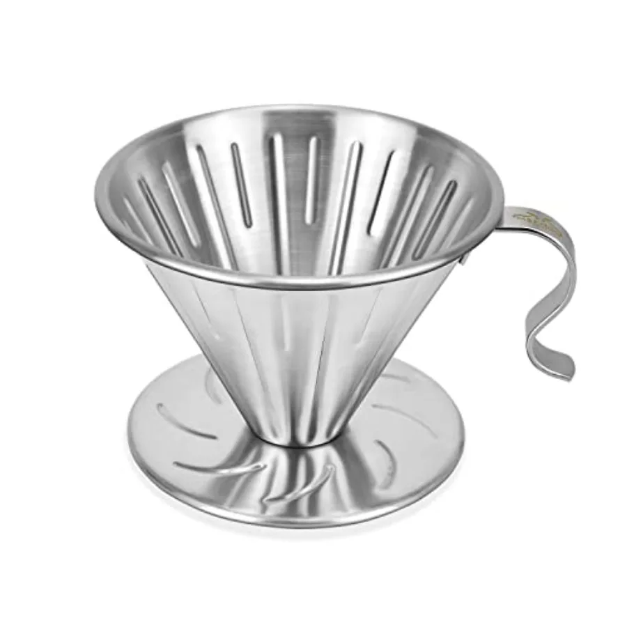 

Pour Over Coffee Dripper Durable Metal Filter Holder Large Hole Dripper for Home, Office, RV, Camping, Travel L