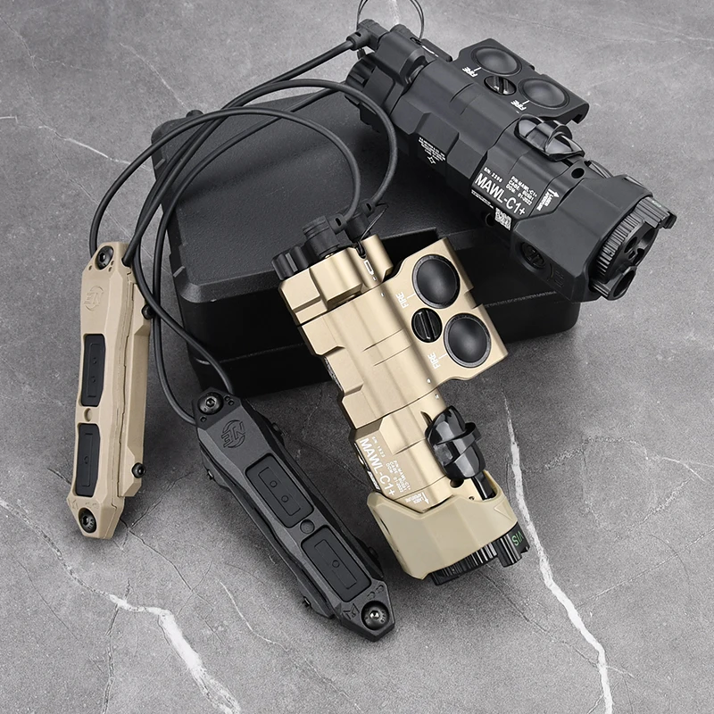 

WADSN Tactical Metal MAWL C1+ Red Green IR Laser Flashlight White Infrared LED Light With Dual Plug Switch Airsoft Hunting Gear