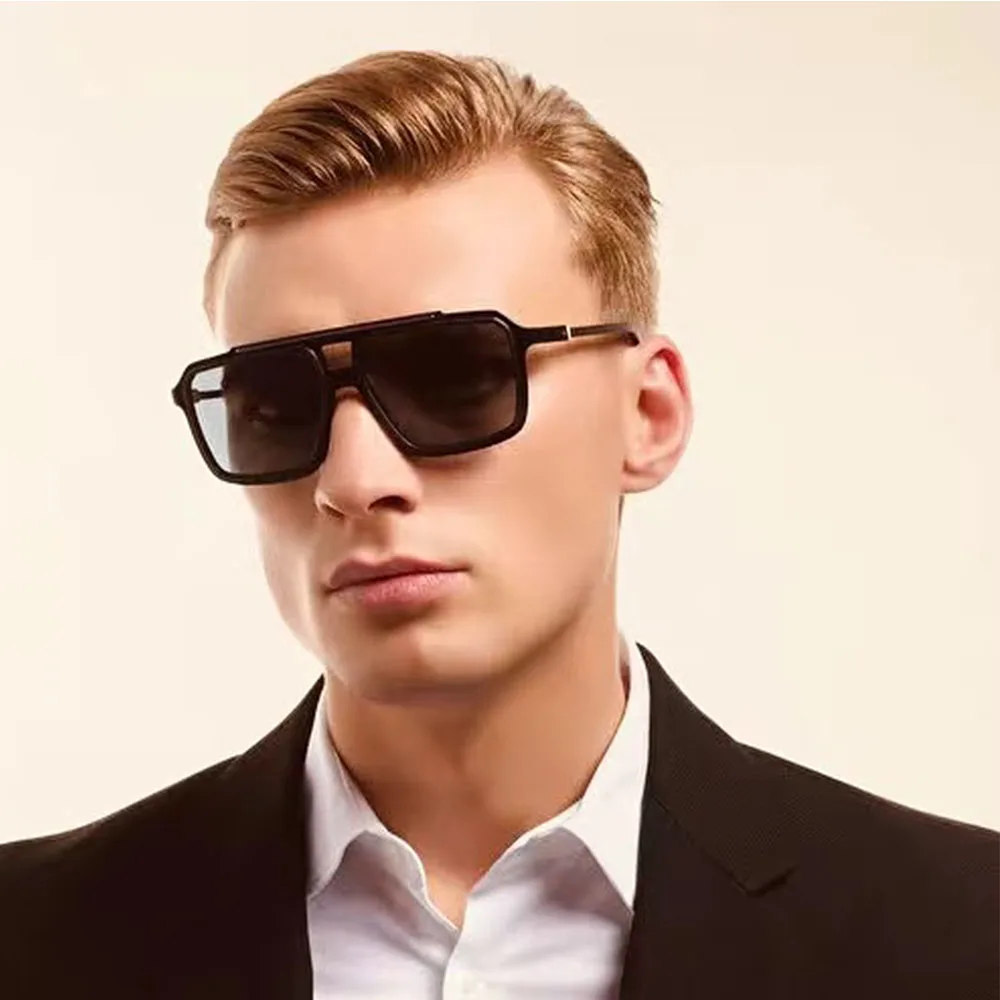 

Model6147 Designer Brand Vintage Retro Driving Vacatio Men Sunglasses Rectangle Large Oversize Acetate Frame