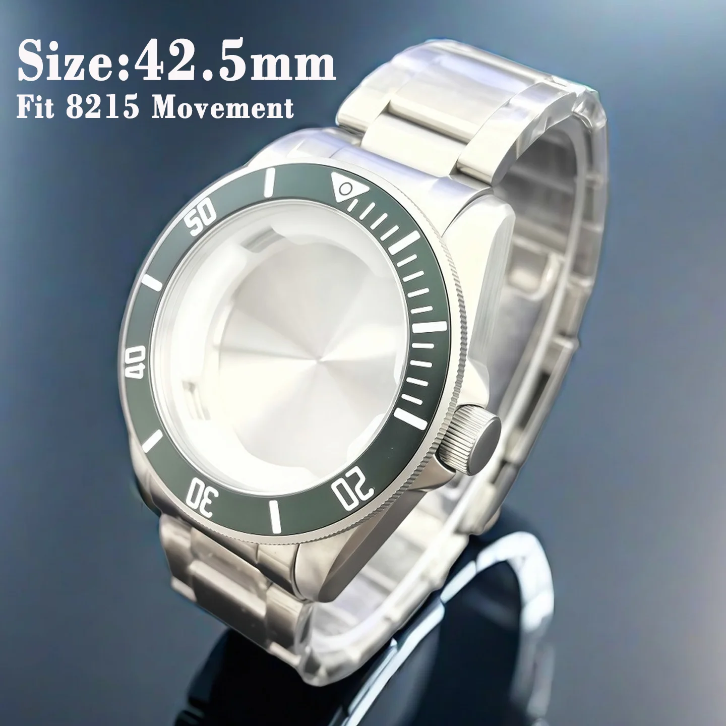 42.5mm Case Stainless steel Fits 8215 Movement Accessories 22mm Strap Man Watch 8215 Case Three Colors Available Watch Parts