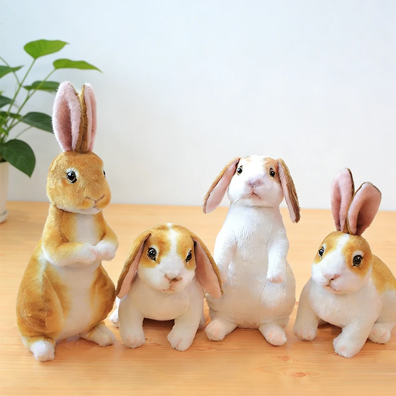 

Realistic Long-Eared Rabbit Plush Toys Cute Standing Bunny Soft Stuffed Animal Rabbit Doll Cuddly Children's Birthday Home Decor