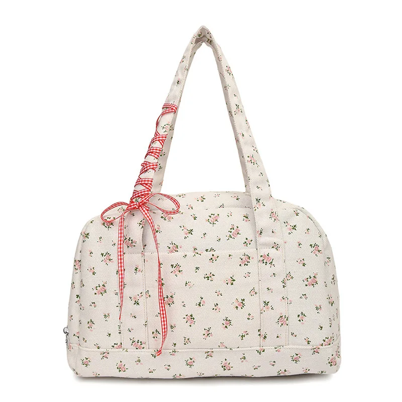 Large-capacity Tote Handbag Dot Flowers Shoulder Armpit Bag Summer New Simple Commuter Casual Simple Handheld Bag 2023 New