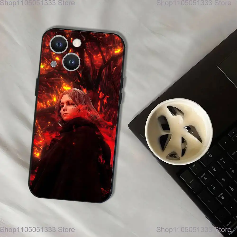 Hot Games E-Eldens R-Rings Telefoonhoesje voor iPhone 17,16,15,14,13,12,11,Pro,XS,Max,XR,Plus,E,SE4,Mini Zwarte Soft Cover