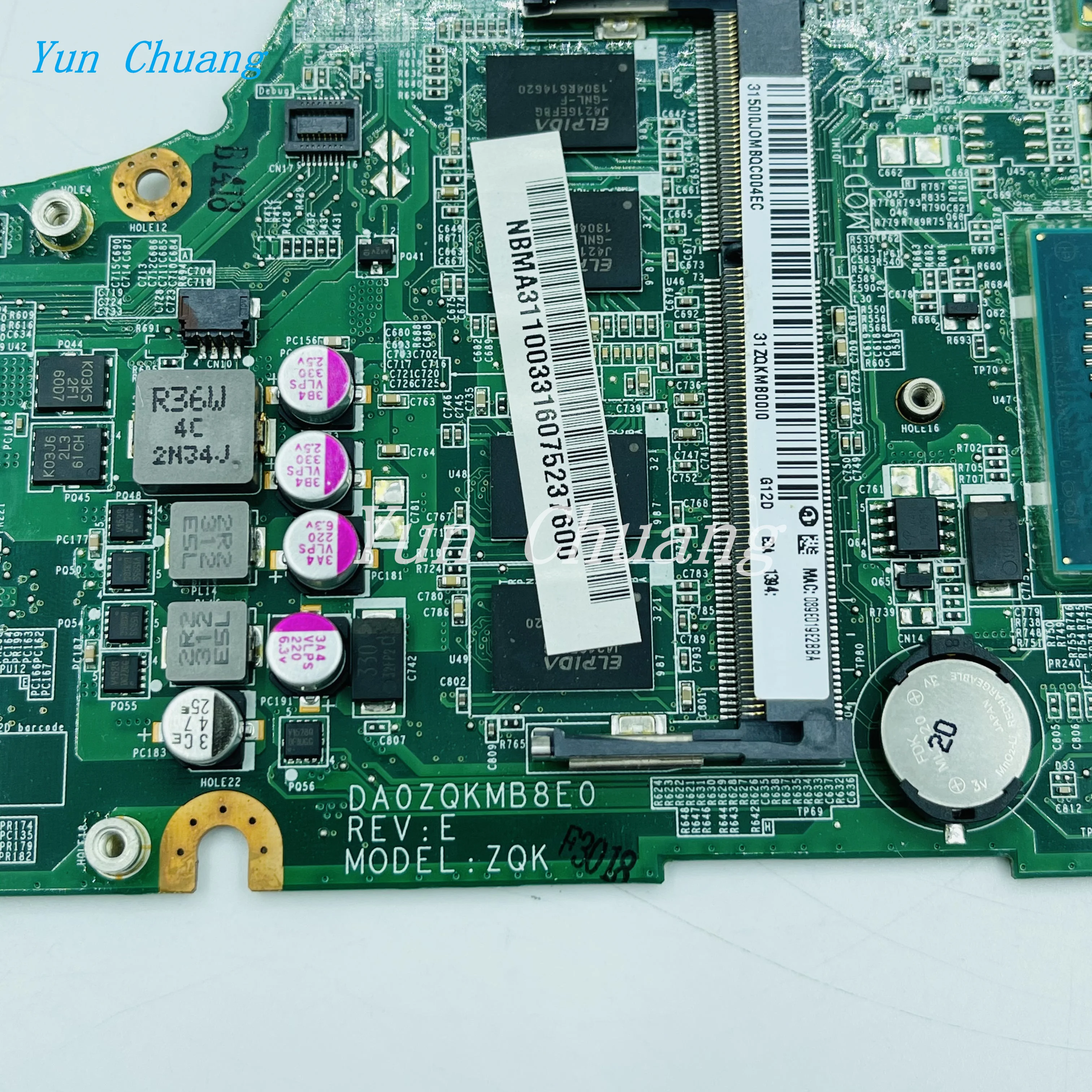 Imagem -05 - para Acer Aspire V5472g V5572g V7-481 V7-581 Placa-mãe do Portátil com I73537u Cpu Gt750m 4g Gpu 4gb-ram Teste de Trabalho Da0zqkmb8e0