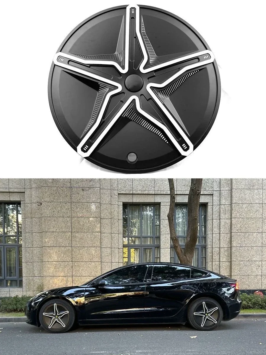 18 Inch 19 Inch Wheel Cover Suitable For Tesla Model 3/Y, 4pcs Full Cover Wheel Cap, Replacement Car Wheel Rim Cover Hubcaps