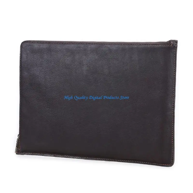 

U2JE Executive Leather Laptop Bag for 14inch Models AntiScratch Lining With File Holder Spill Resistant Finish
