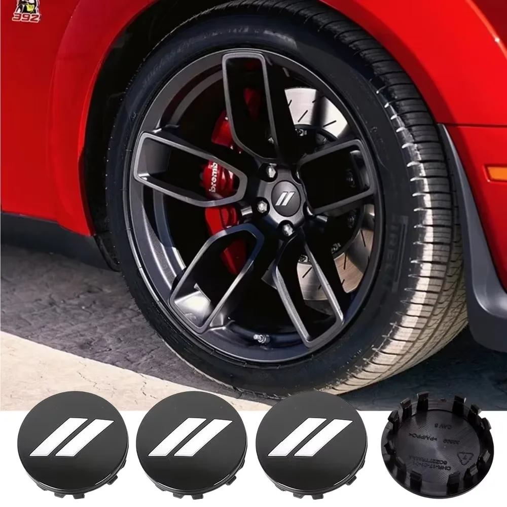 

4pcs 63MM Car Logo Wheel Center Hub Caps Rim Cover Emblem Sticker for Dodge Charger Challenger Hell Cat SRT for Chrysler 300C