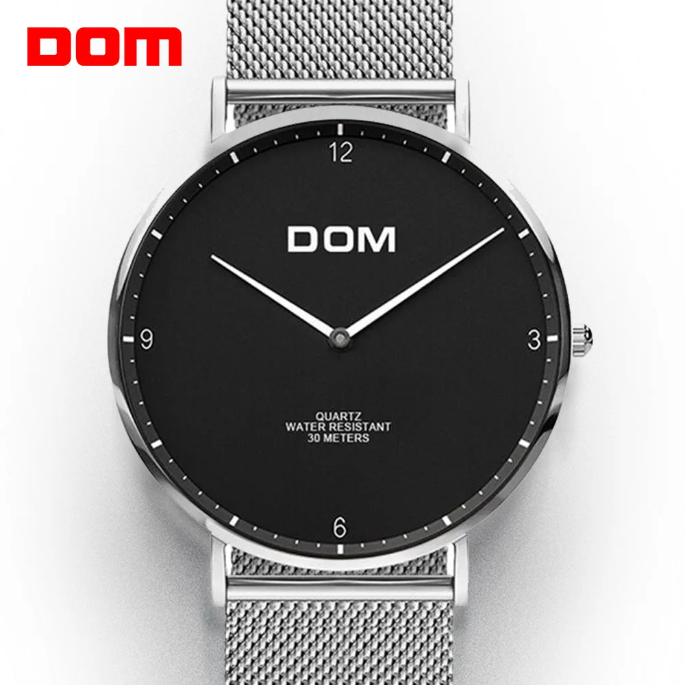 

DOM Watch Men Top Brand Men's Watches Ultra Thin Stainless Steel Mesh Band Quartz Wristwatch Fashion Casual M-32D-1MS