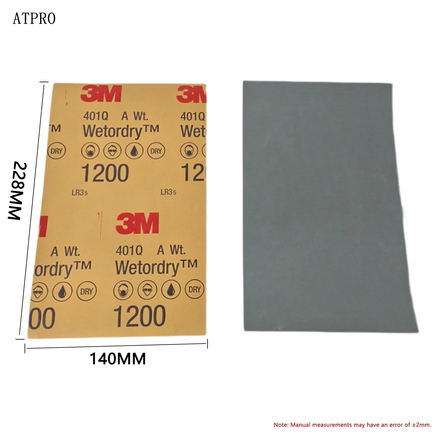 

Genuine 3M 401Q 1200 Grit Small Sheet Wet Sandpaper, Abrasive for Polishing, Repairing, and Sanding Automotive Paint Surfaces.