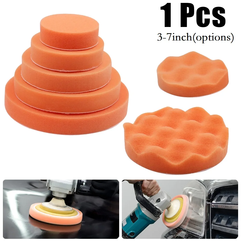 Tampon de polissage auto-adhésif 3-7 pouces, 1 pièce, tampon de cire, éponge, tampons en mousse de polissage pour polisseuse de voiture RO/DA, outils de réparation automobile