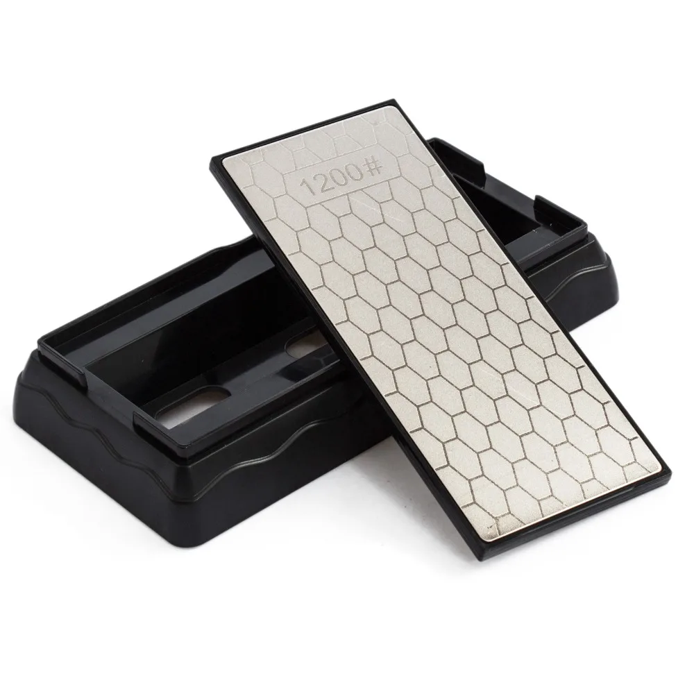 Diamond Sharpening Stone Double Sided 600 1200 Grit Knife Sharpener Whetstone Anti-Slip Base for Honing Knives Scissors Chisels