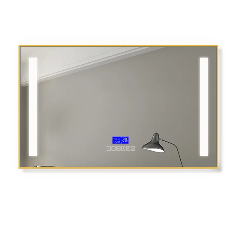 

Aluminum alloy frame bathroom smart mirror hotel bathroom bathroom decoration LED light mirror anti-fog high definiti