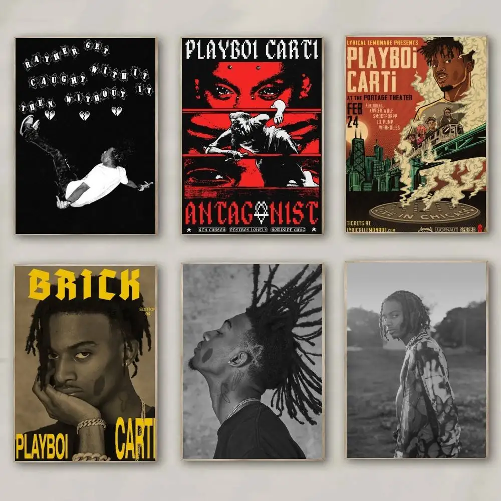 1 قطعة مغني الراب Playboi Carti المشارك طباعة لغرفة النوم غرفة المعيشة ديكور المنزل اللوحة جدار الفن HD صورة جدارية