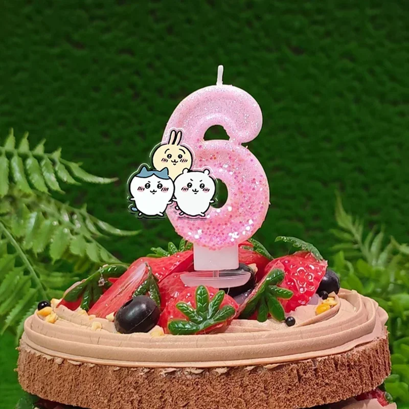 Chiikawa Cartoon Digital Candle Supplies Number 0-9 Birthday Cake Topper Decoration Hachiware Usagi Party Accessories Supplies