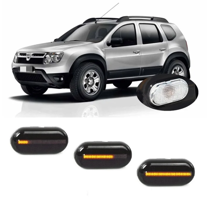 Untuk Dacia Duster H79 2010 2011 2012 2013 2014 2015 2016 2017 2018 Berurutan LED Dinamis Indikator Penanda Sisi Sinyal Lampu Lampu