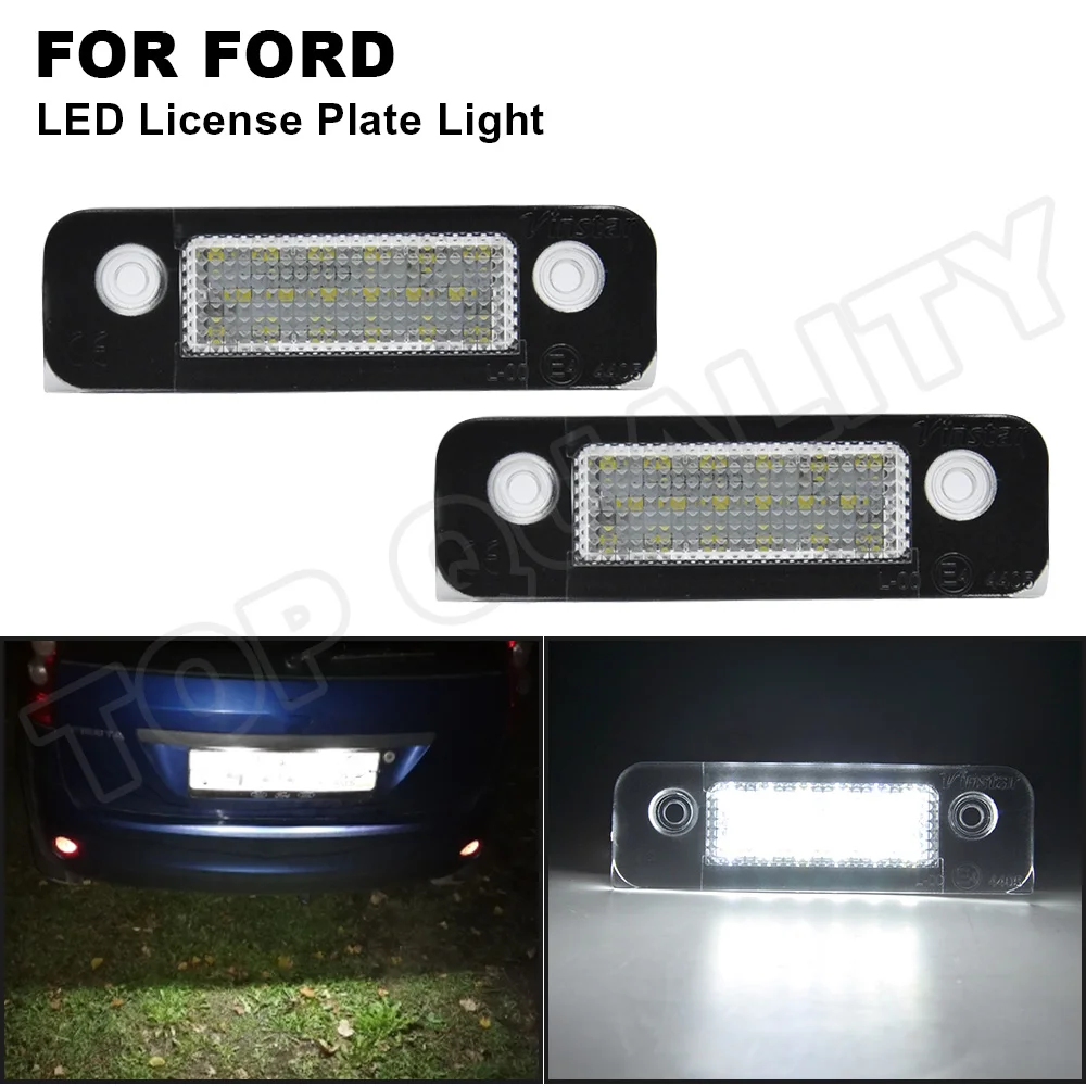 

2Pcs LED Number Plate Light For Ford Fiesta 2001-2010 V Fusion Mondeo 1996-2000 LED License Plate Light Plug & Plug Error Free