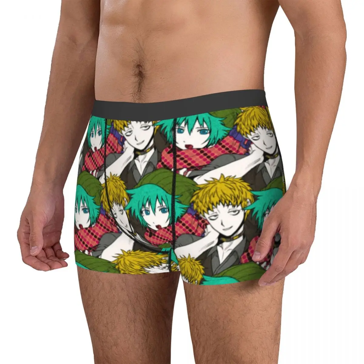 Sexy Boxer Shin Tsukimi Keiji Shinoji Shorts Panties Men\'s Underwear Your Turn To Die Anime Game Underpants for Homme Plus Size