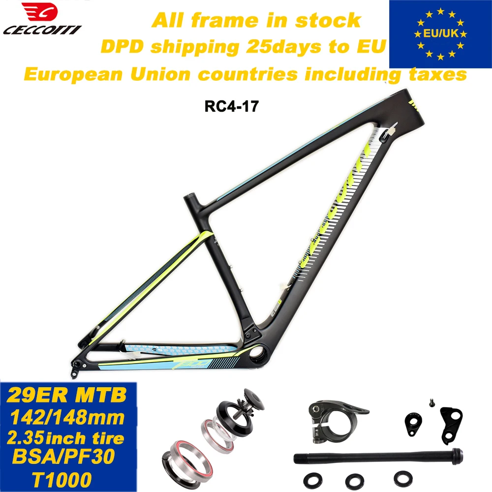 

Карбоновая рама CECCOTTI Hardtail 29er MTB в наличии, 148*12 мм, Boost. Быстрая доставка DPD в ЕС, Великобританию, DDP в США.