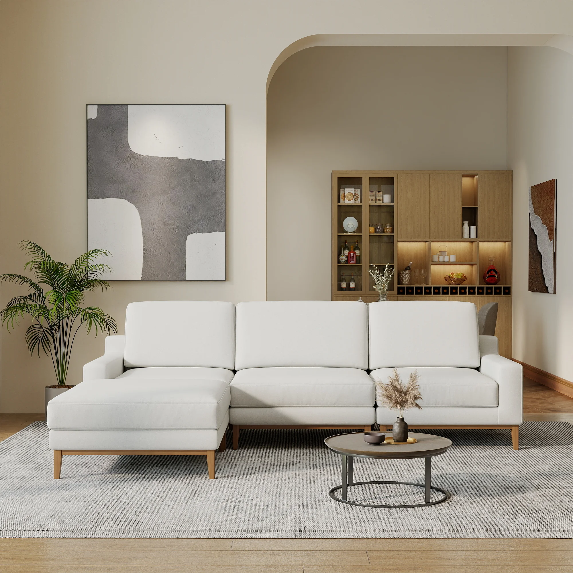 Modern Modular Sofa Set L-Shaped Combination Sofa, Removable and Washable Sofa Set, Easy Maintenance, Home Furniture Set