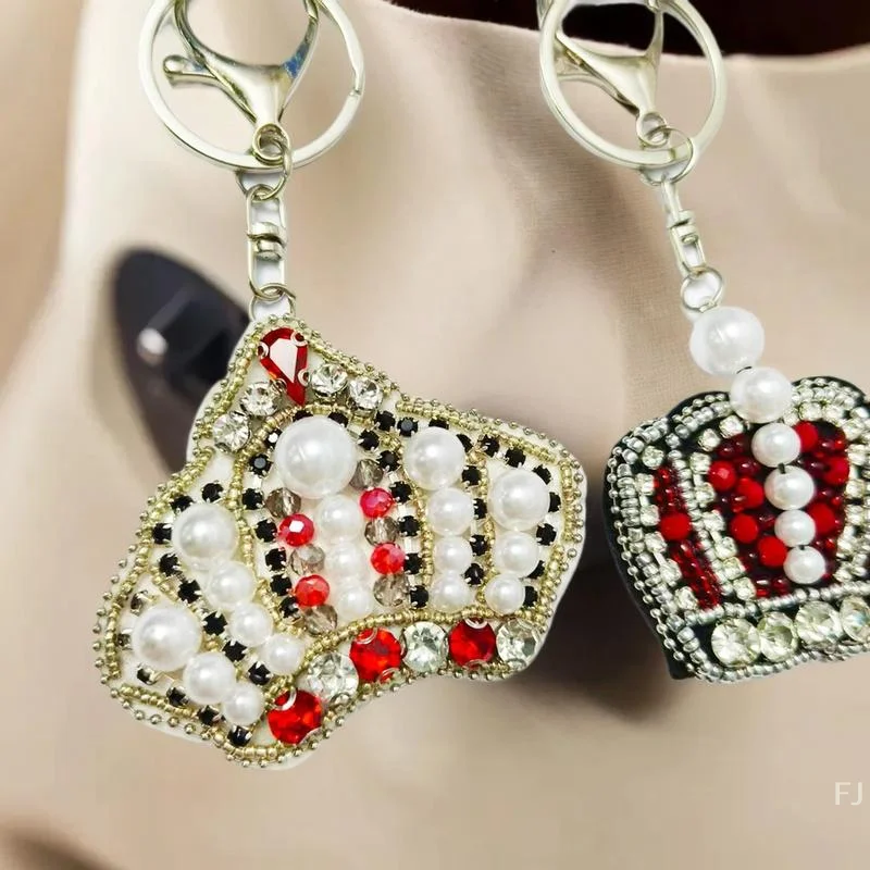 

Handcrafted Beaded, Crystal-Embellished Love Flower Crown Applique Patch - Perfect for Clothing, Keychains and Bags