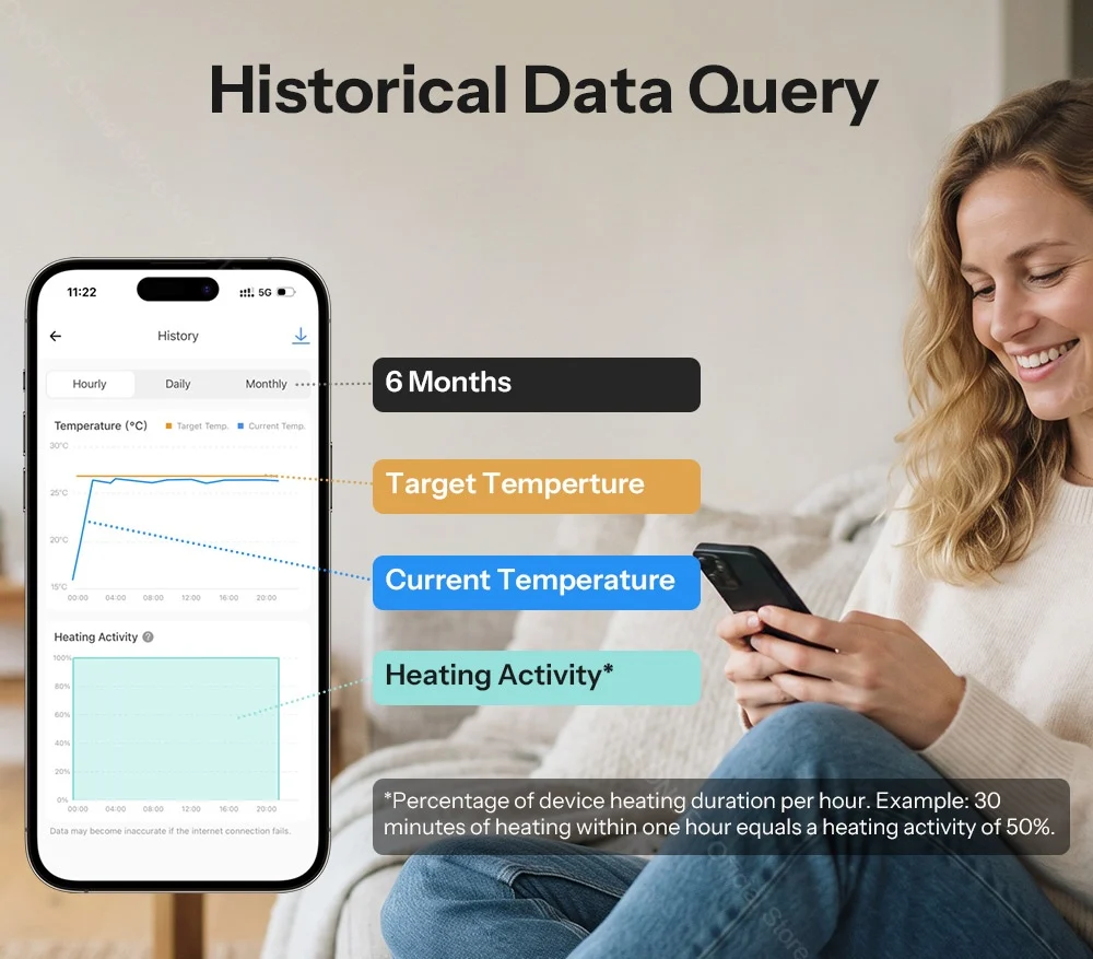 SONOFF Zigbee Smart Thermostat für Heizkessel und Fußbodenheizung TP-WGZBA Matter App-Steuerung Intelligenter Zeitplan Alexa Google Home – Detail 10