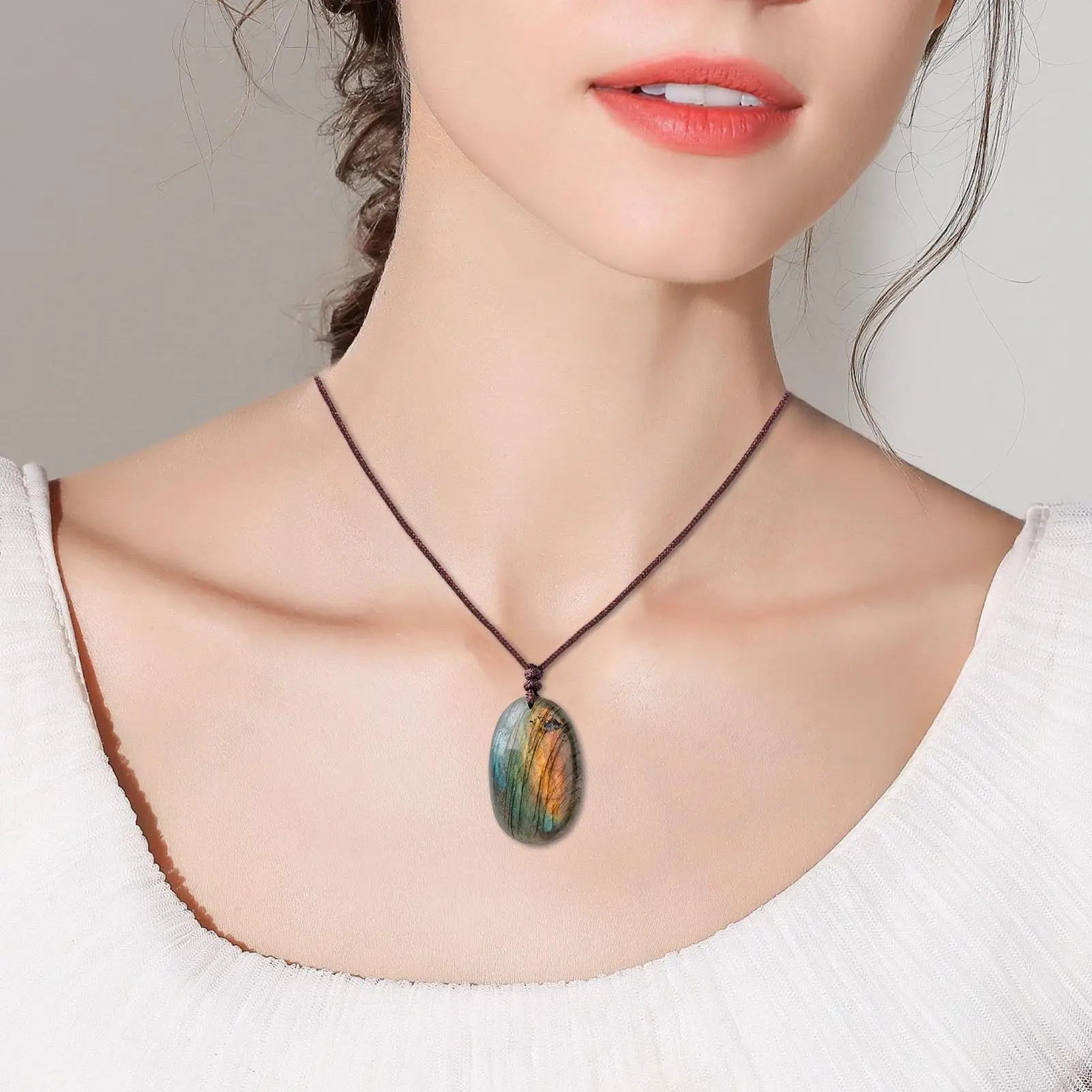 Pendant Natural Stone Irregular Shape Bead Natural elongated stone pendant for Women Men Jewelry 1Pcs