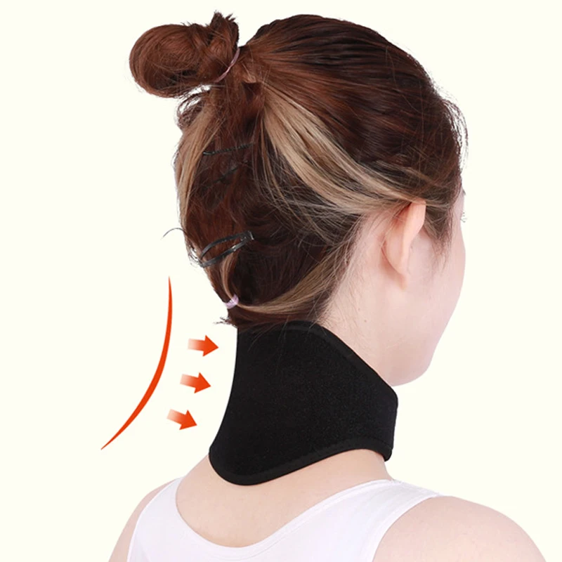 Self-Heating Neck Support Braces for Neck Pain Relief Stiffness 360 Degree Protection Adjustable Velcro Magnetic Relief Belt view 4