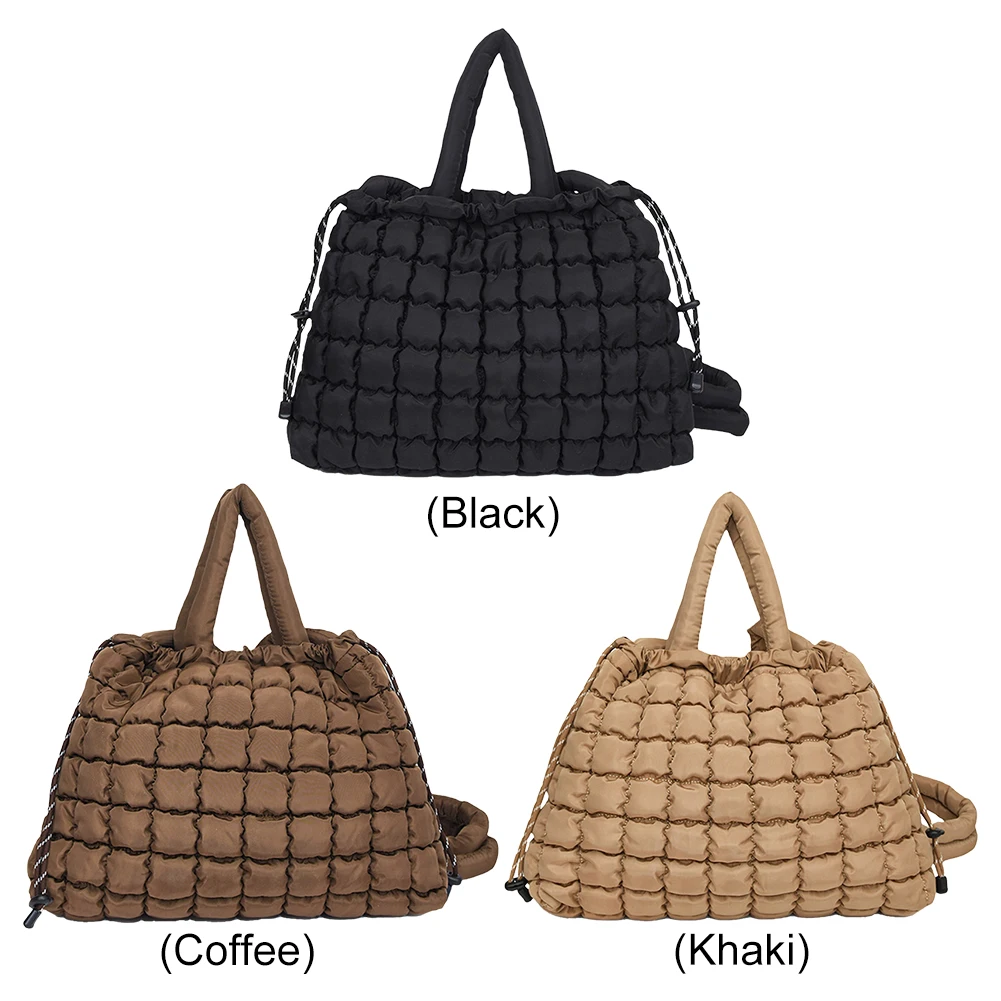 Umhängetasche, Magnetverschluss, Puffer-Einkaufstasche für Damen, gesteppte Handtasche, Tasche mit Griff oben für Arbeit, Reisen, Einkaufen