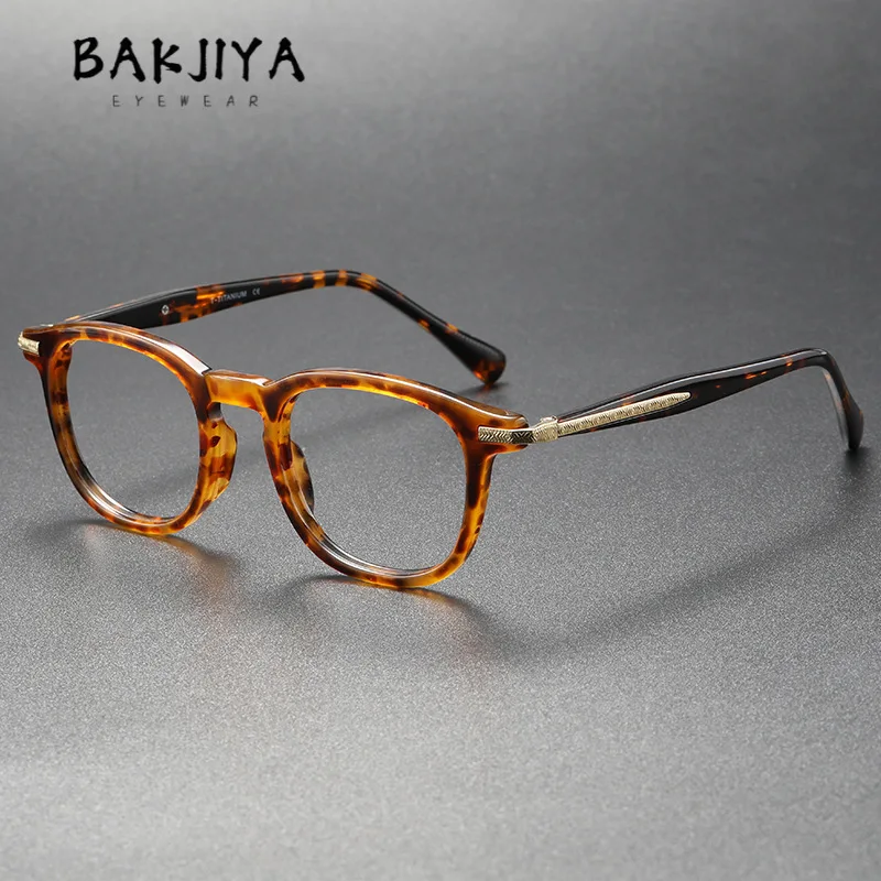 Vintage Handmade Acetate Square Computer Optical Glasses Frame High Quality Men Retro Eyeglasses Full Frame Prescription Eyewear