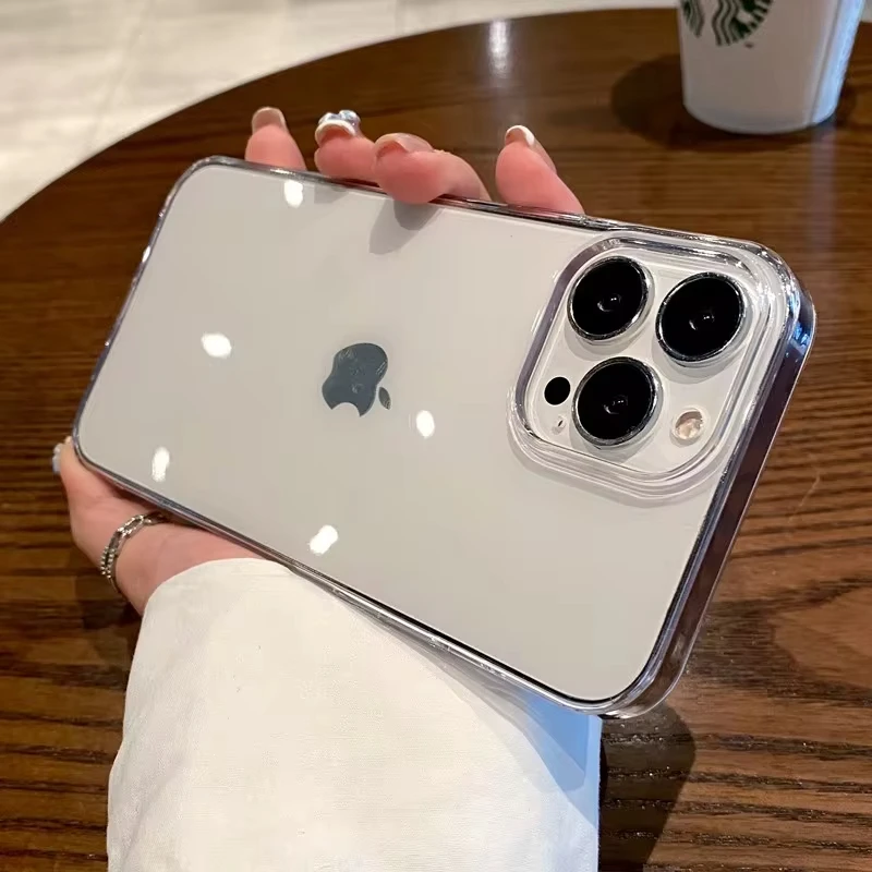 Transparente stoß feste Hülle für iPhone 15 14 13 12 11 16 pro max plus x xr xs 8 7 se 2020 2022 Luxus weiche Silikon rückseite