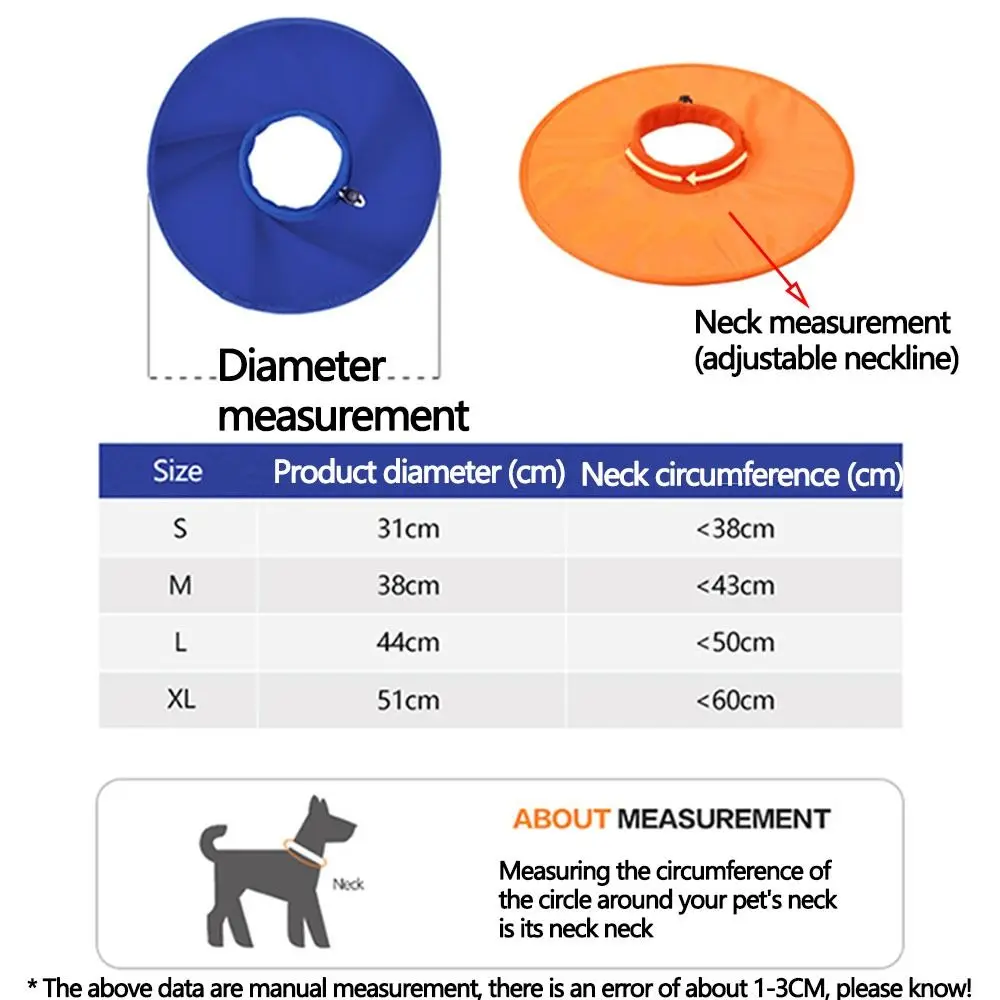 Adjustable Pet Recovery Collars Protective Oxford Cloth Cat Cone Elizabethan Collar Portable Anti Licking Pet Neck Cone Dogs