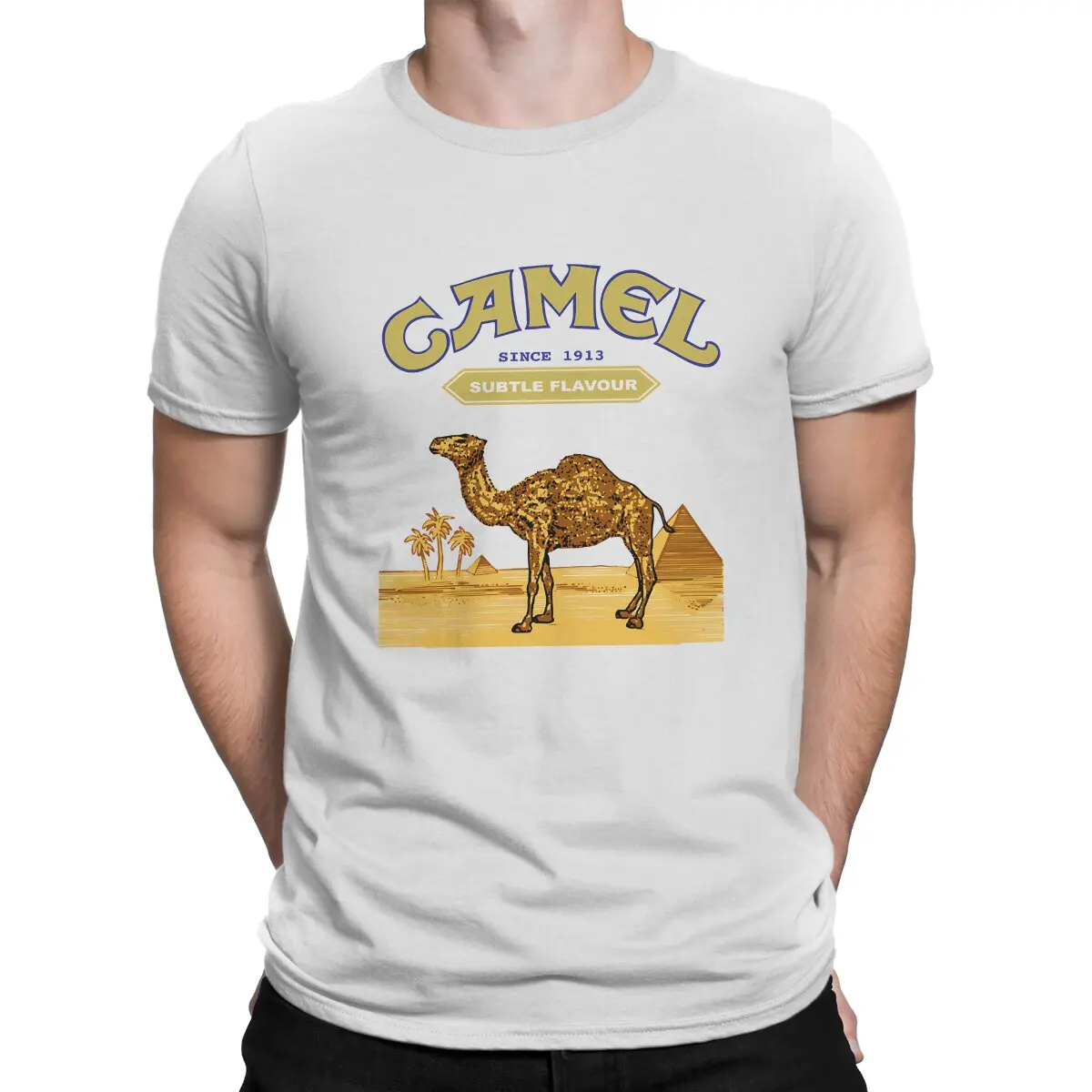 Camel Cigarettes  T Shirt Fashion O-Neck TShirt Polyester Short Sleeve