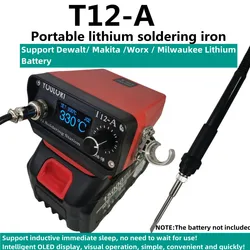 YOULORT T12 Cordless Soldering Station Solder Iron For Makita/Dewalt/Milwaukee/Worx 18V 20V Li-ion Battery for DIY Repair
