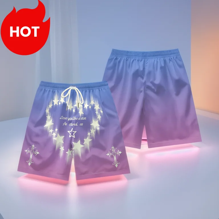 

The Latest German Punk Love Harajuku Trend Men's Shorts for The Summer of 2025, Summer Adult and Children's Men's Shorts