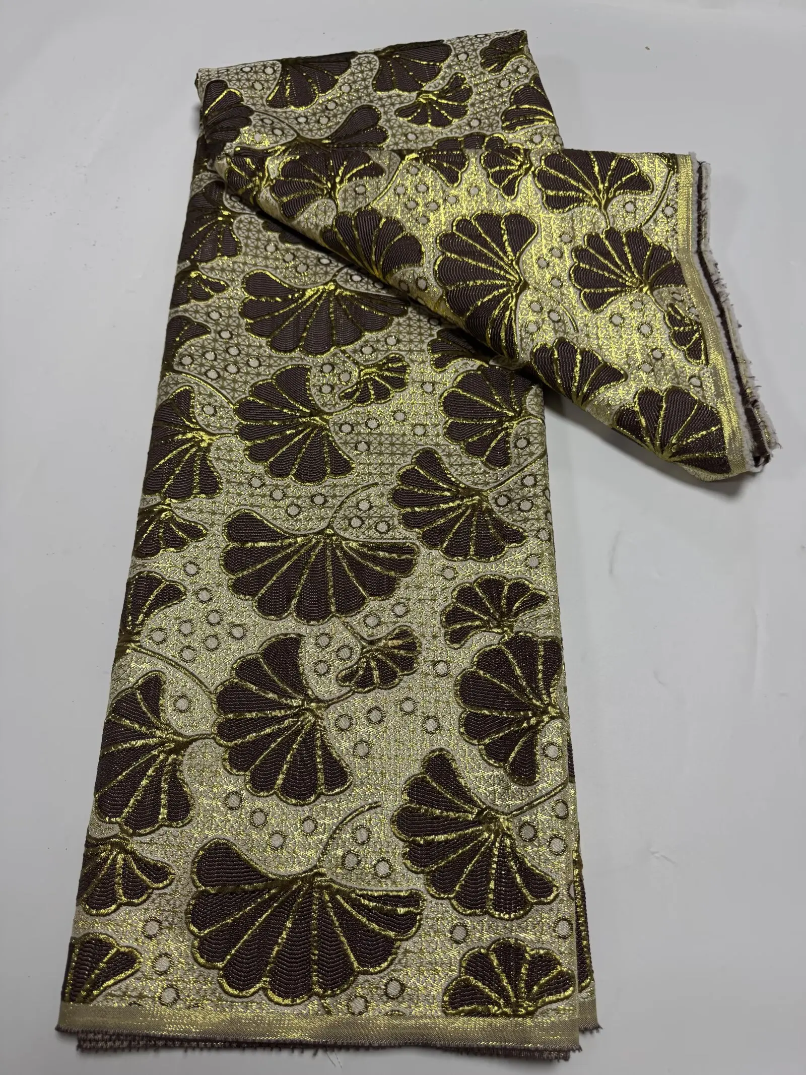 

2025 Nigerian Jacquard Lace Fabric Afrrican Brocade Lace Fabric High Quality African Lace For Women Evening Dresses 5 yards