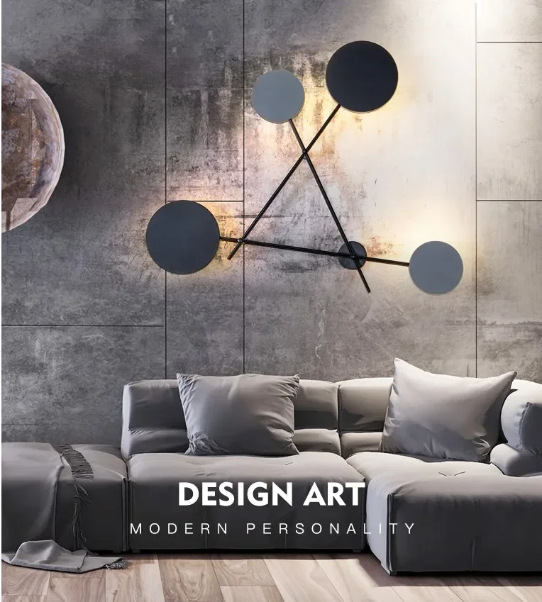 Modern Industry Round Wall Lamps Bedroom Bedside Lamp Led Wall Sconce Light Fixtures Black Iron Luminaire Indoor Loft Home