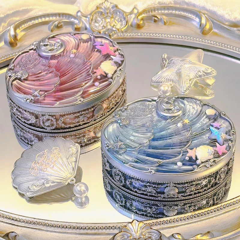 Flower Knows Shells Jewel Collection 혼합 컬러 허니 프레스드 파우더 매트 오일 컨트롤 Fce 세팅 오랫동안 지속되는 메이크업