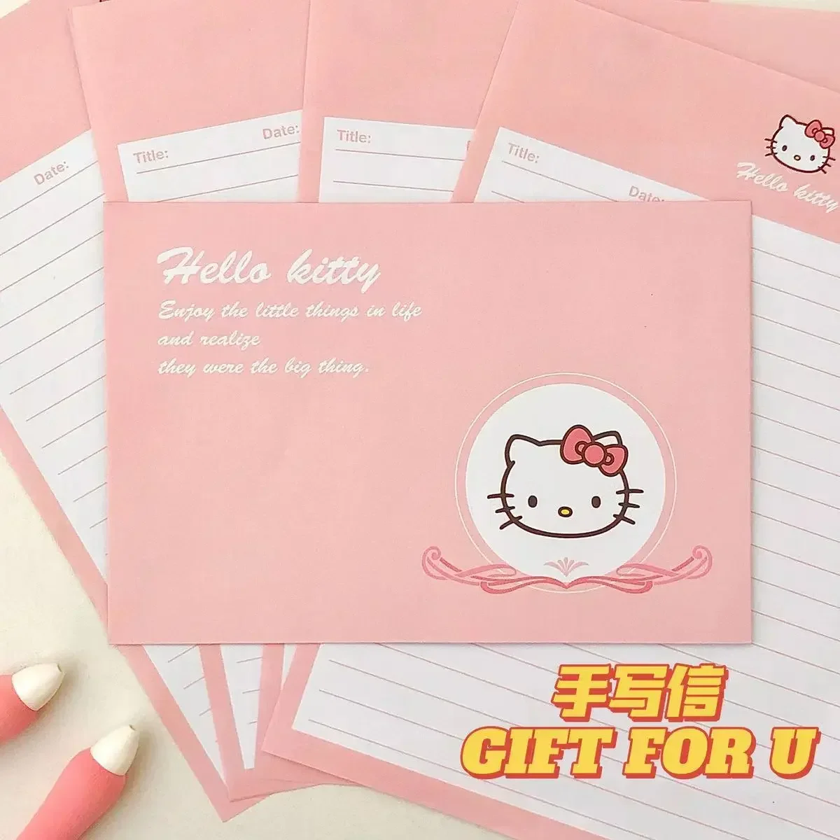 KT cat letter paper and envelope