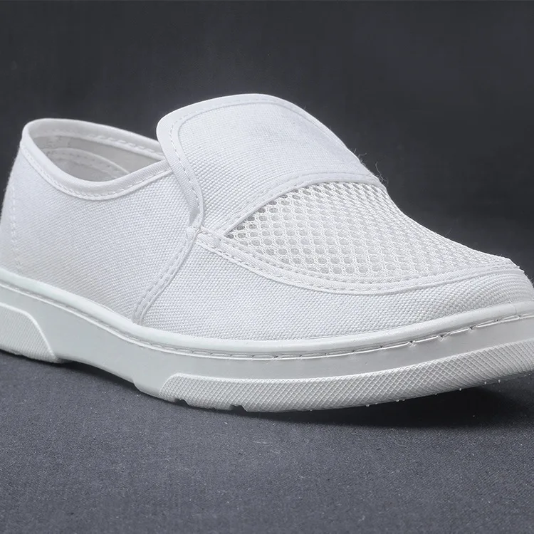 

Breathable Dust-proof Static Shoes SPU Bottom White Canvas Single Net Shoes Dust-free Clean Workshop Static Shoes
