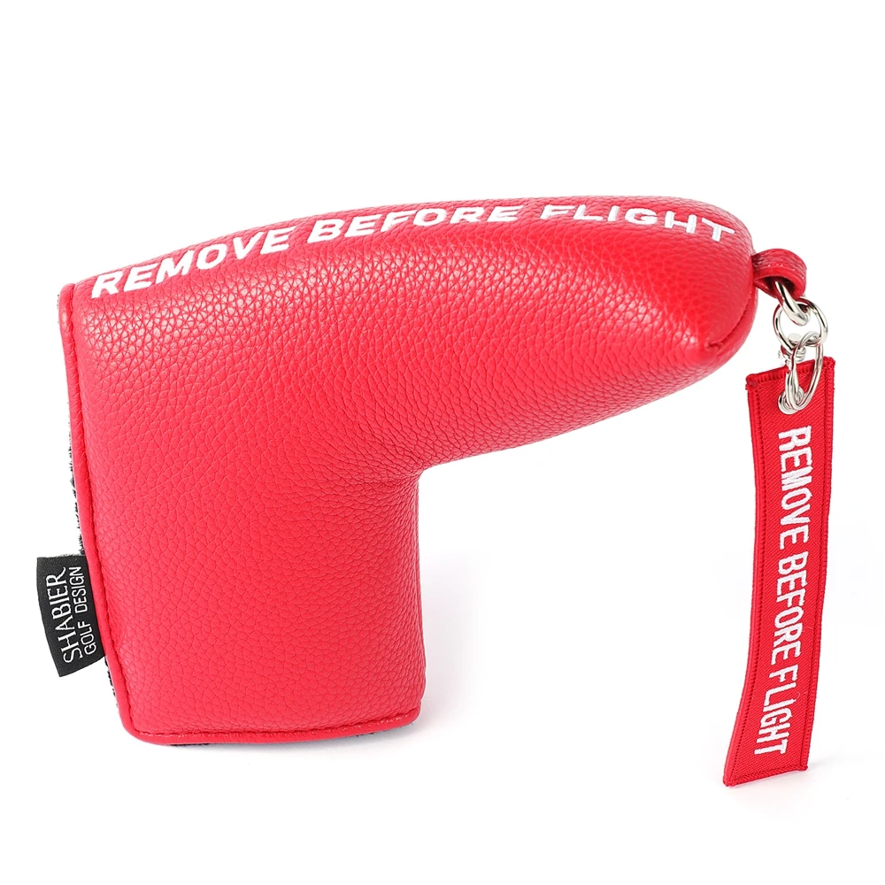 REMOVE BEFORE FLIGHT Red PU Synthetic Leather Golf Club Driver Putter Club Head Cover