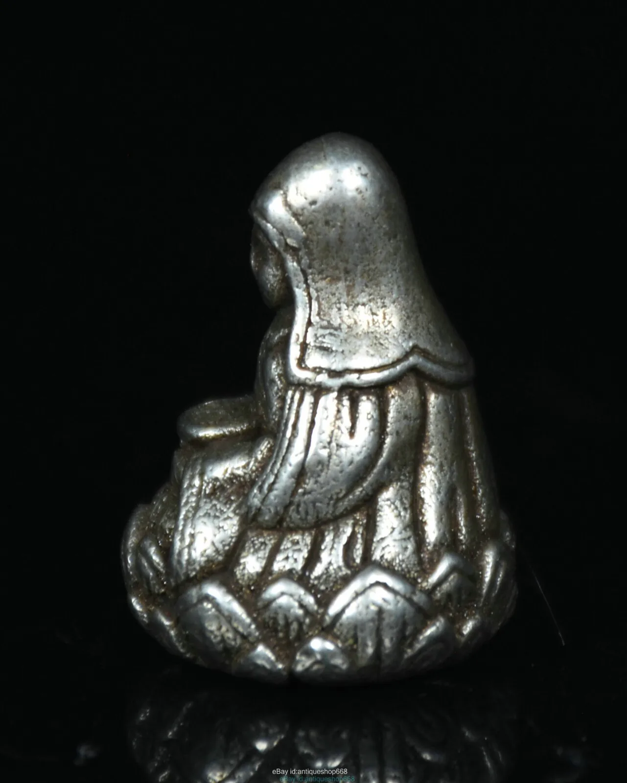 3 سنتيمتر نادر القديمة التبتية الفضة البوذية تسونغخابا جورو لاما بوذا النحت
